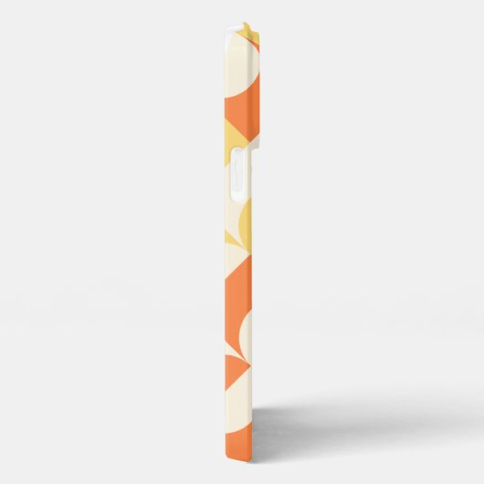 Azure Blue Sunny Yellow Midcentury Circlesパターン iPhoneケース (右側面)