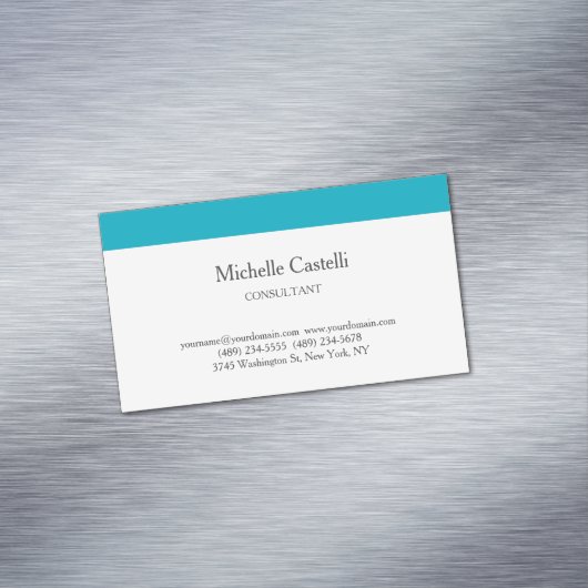 Azure Blue & Whiteプロフェッショナルユニーク クラシカル マグネット名刺 (インサイチュ)