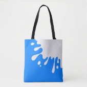 Azure Blue White 絵を描 Splash トートバッグ (正面)