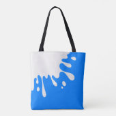 Azure Blue White 絵を描 Splash トートバッグ (裏面)