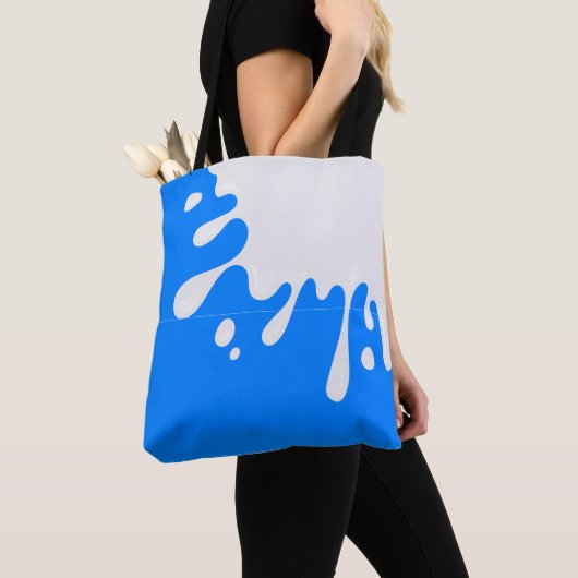 Azure Blue White 絵を描 Splash トートバッグ (クローズアップ)