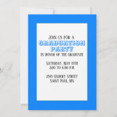 Azure Blue & Yellow Grad Invitation, 7" x 5" 招待状 (裏面)