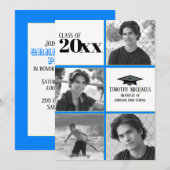Azure Blue & Yellow Grad Invitation, 7" x 5" 招待状 (正面/裏面)