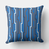 Azure Blue Zig Zag Throw Pillow クッション (裏面)
