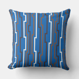Azure Blue Zig Zag Throw Pillow クッション