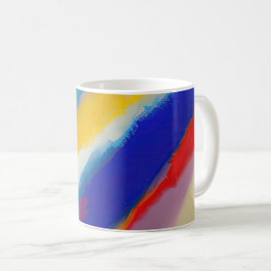 "Azure Cascade" アブストラクトアート コーヒーマグカップ