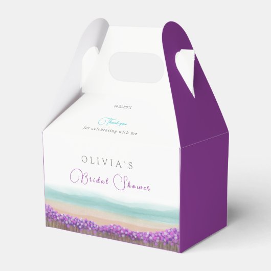 Azure Coastの開花ブライダルシャワー フェイバーボックス (正面サイド)