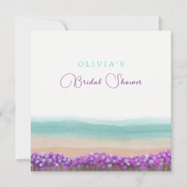 Azure Coastの開花ブライダルシャワー 招待状