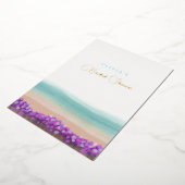 Azure Coastの開花ブライダルシャワー 箔招待状 (回転した状態)