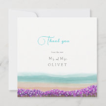 Azure Coastの開花結婚サンキューカード