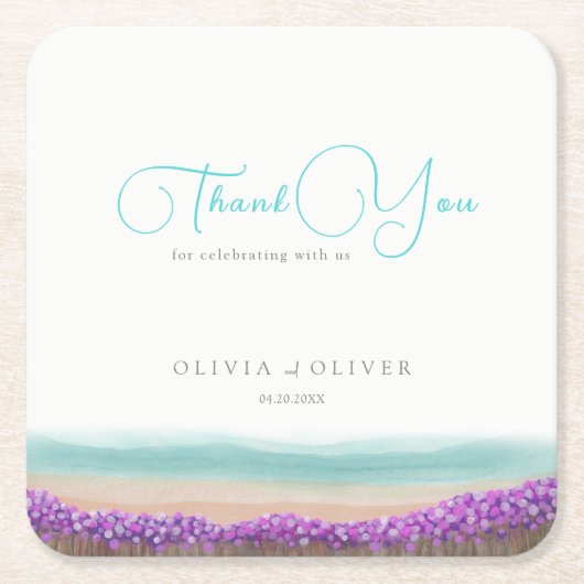 Azure Coast in 結婚開花 スクエアペーパーコースター (正面)