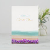 Azure Coast in Bloom ブライダルシャワー 箔招待状 (立ち正面)