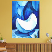 Azure Curved Serenity キャンバスプリント (インサイチュ (リビング))