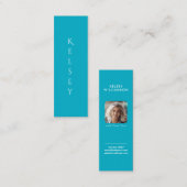 Azure Customizable Photo Mini Business Card スキニー名刺 (正面/裏面)