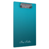 Azure Darkティール(緑がかった色)グラデーションパーソナライズされた先生 クリップボード (右)