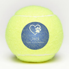Azure Dog Name Tennis Ball 'toss, fetch, repeat' テニスボール