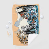 Azure DragonとWhite Tiger。イラストレーション ゴルフタオル (インサイチュ)
