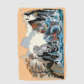 Azure DragonとWhite Tiger。イラストレーション ゴルフタオル (正面)