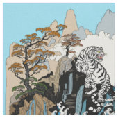Azure DragonとWhite Tiger。イラストレーション ファブリック (クローズアップ)