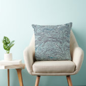Azure Ether Marbled Fluid Art Throw Pillow クッション (椅子)