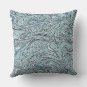 Azure Ether Marbled Fluid Art Throw Pillow クッション (裏面)