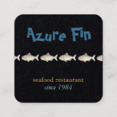 Azure Fin エレガント Black Coastal Seafood Restaurant スクエア名刺 (正面)