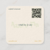 Azure Fin エレガント Fishレストランロゴ スクエア名刺 (裏面)