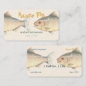 Azure Fin エレガント Fish Restaurant 名刺 (正面/裏面)