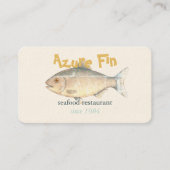 Azure Fin クラシックFishレストランQRコード 名刺 (正面)