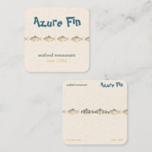 Azure Fin Coastal Fish Patternシーフードレストラン スクエア名刺