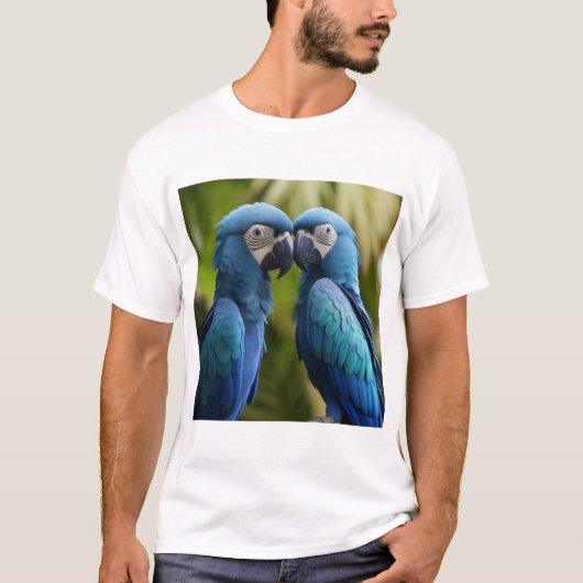 Azure Flight: Blue Macaw Tシャツ (正面)