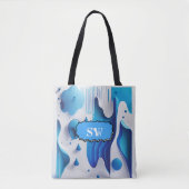 Azure Flow Monogrammed Carry-All Tote トートバッグ (正面)