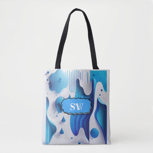 Azure Flow Monogrammed Carry-All Tote トートバッグ (正面)
