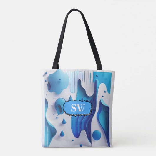 Azure Flow Monogrammed Carry-All Tote トートバッグ (裏面)