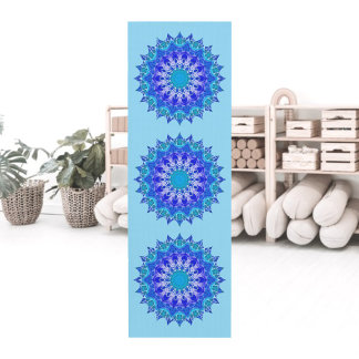Azure Flower Mandala Yoga Mat ヨガマット