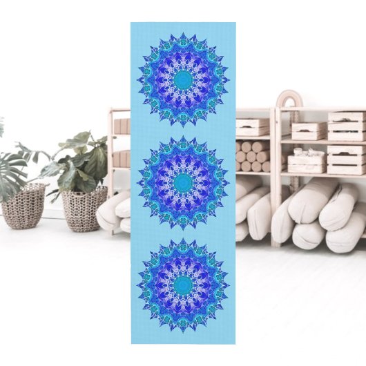 Azure Flower Mandala Yoga Mat ヨガマット