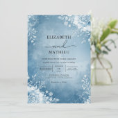 Azure Frost Flourish Wedding 招待状 (スタンド正面)