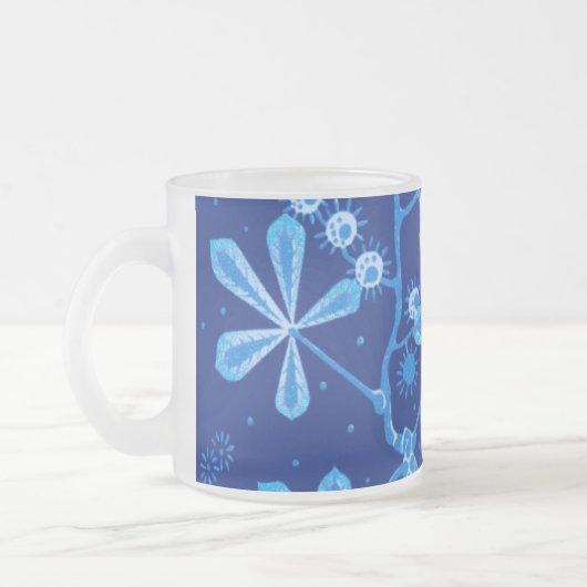 Azure Frost Flower Mug フロストグラスマグカップ (左)