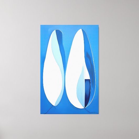 Azure Geometric Serenade抽象芸術 キャンバスプリント (正面)