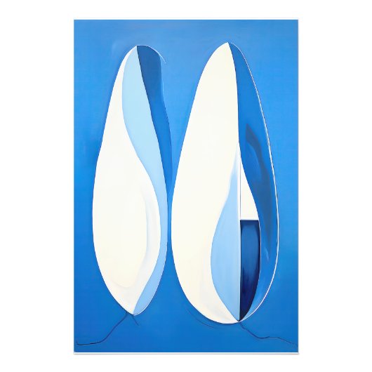 Azure Geometric Serenade抽象芸術 フォトプリント (正面)