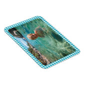 Azure Gingham Plaid Family Photo マグネット (右側)