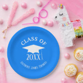 Azure Grad Capと葉紙プレート9" ペーパープレート (パーティー)