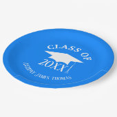 Azure Grad Capと葉紙プレート9" ペーパープレート (アングル)