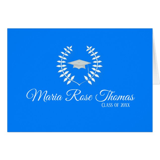 Azure Grad Thank you note （4.25インチx 5.5インチ）, (正面横)