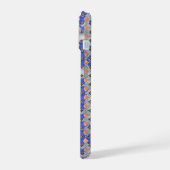 Azure Lattice Mosaic Geometric Pattern 1297 iPhone 15ケース (左側面)