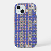 Azure Lattice Mosaic Geometric Pattern 1297 iPhone 15ケース (裏面)