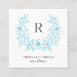 Azure Magnoliaリースモノグラムソーシャルメディア スクエア名刺