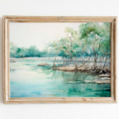 Azure Mangrove Majesty:水彩青緑 ポスター