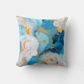 Azure Marble with Golden Splashes クッション (正面)