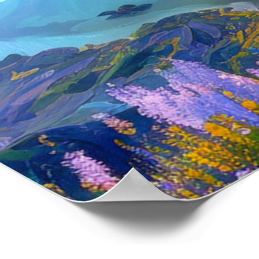 Azure Oasis：穏やかな山の湖 ポスター (角)